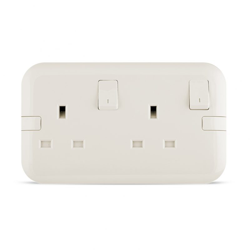 13A 2 gang Socket white color spectra