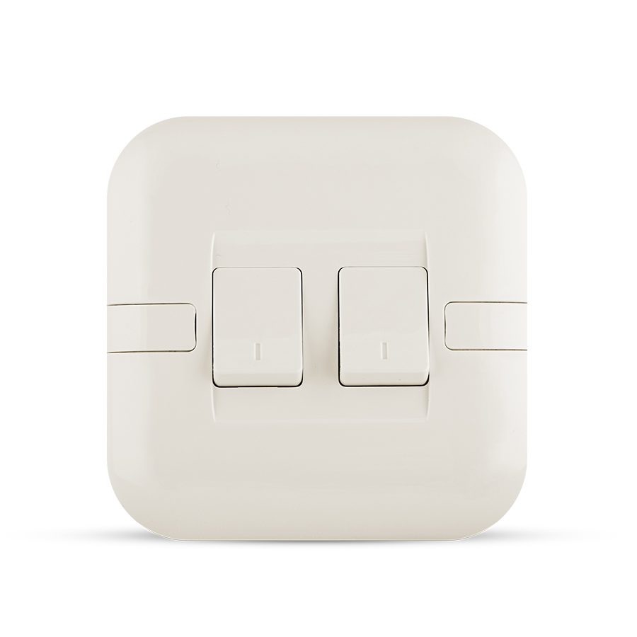 10A 2 gang switch white color spectra