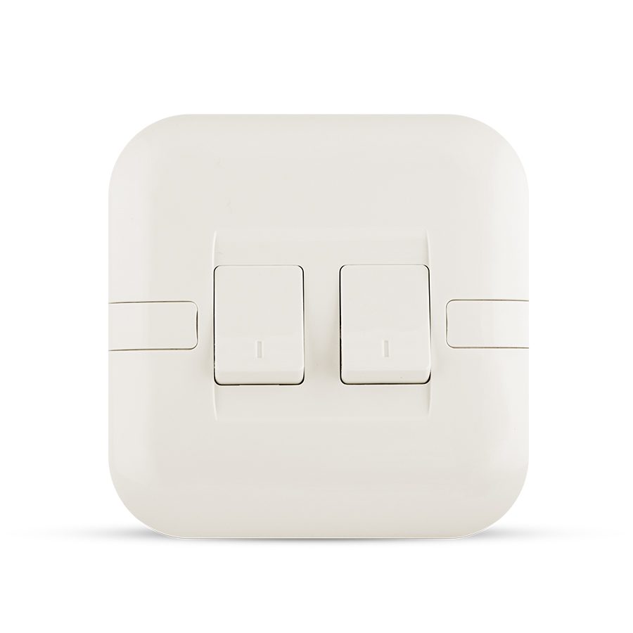 20A 2 gang switch white color spectra