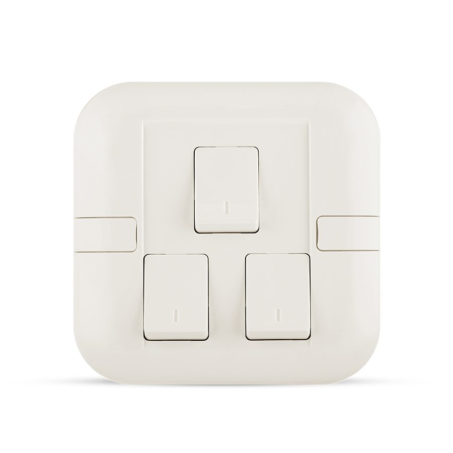 10A 3 gang switch white color spectra