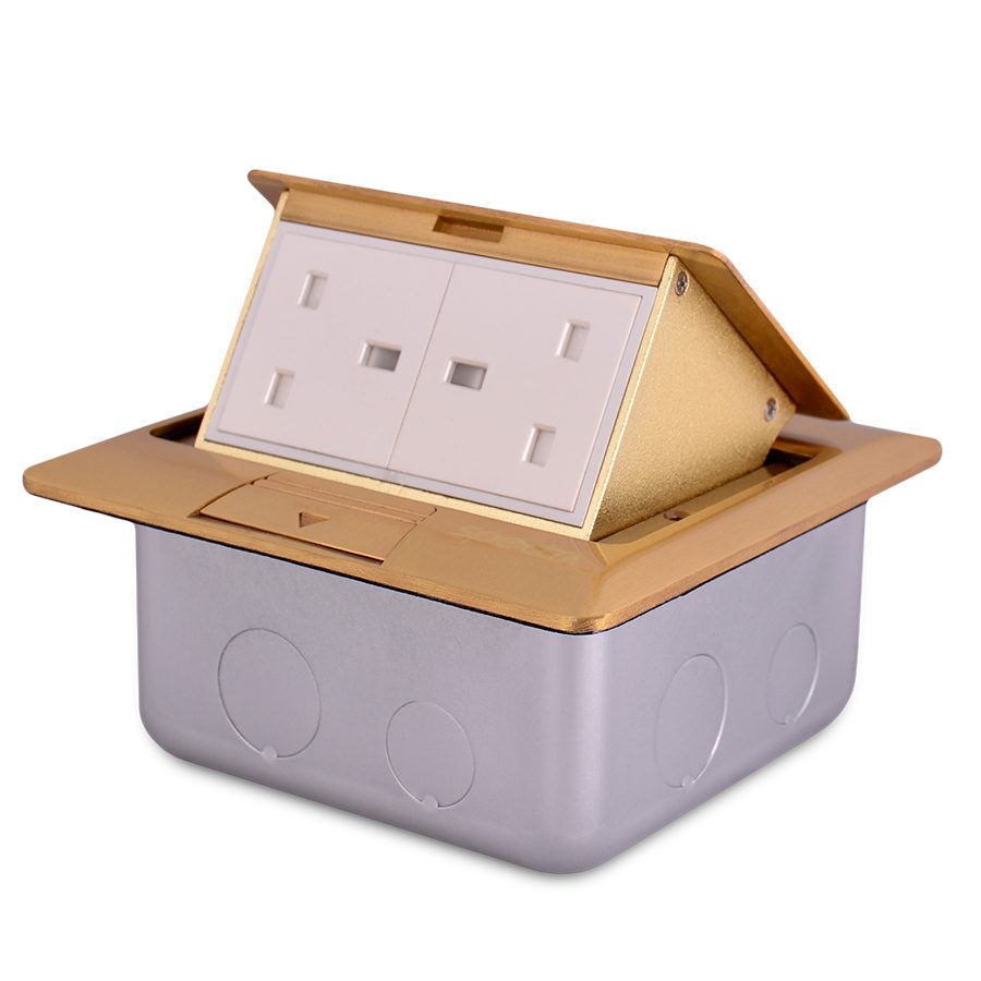 2Gang-popup4,-floor-mounted-box,-2-13A,-Gold