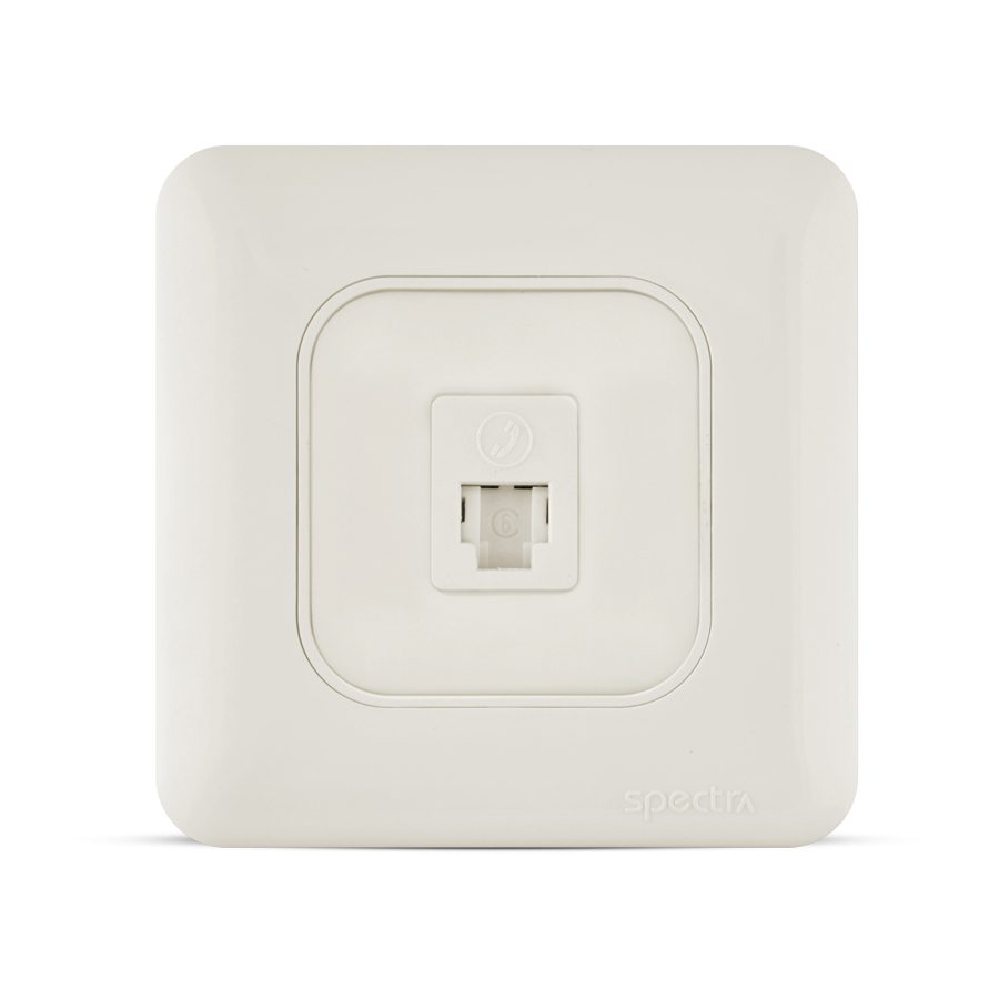almas RJ 11 connector with shutter 6P, 6C, 1gang