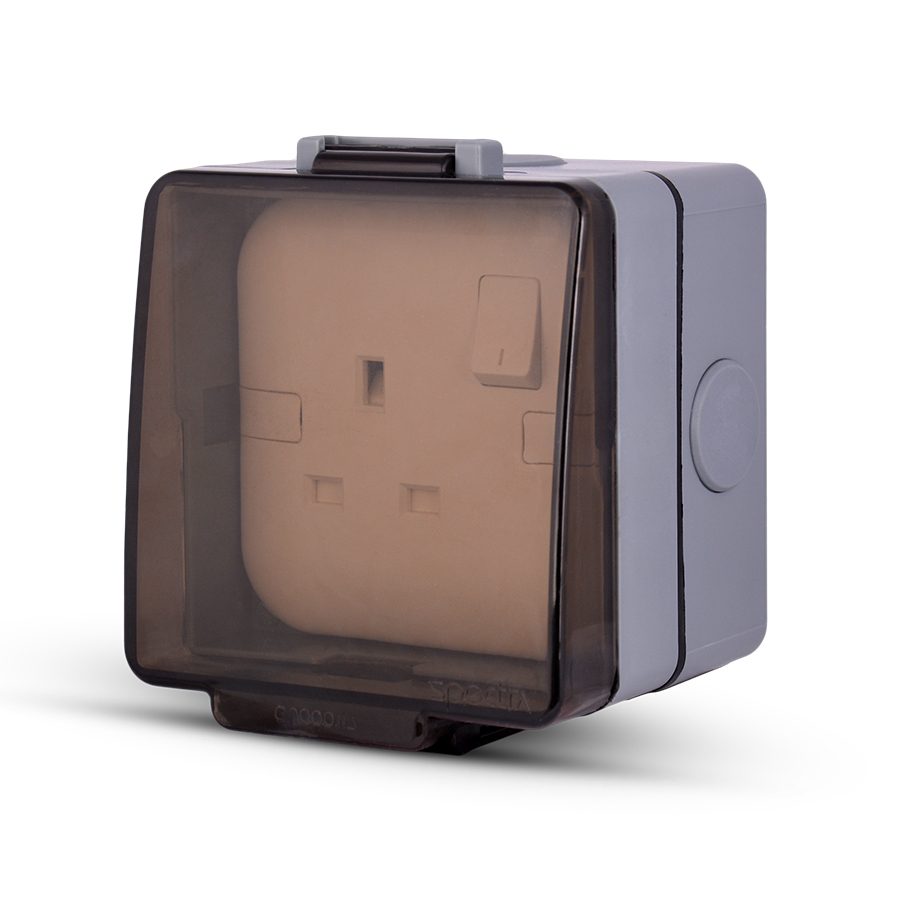 Weatherproof-1-Gang-Switch-enclosure,-with-surface-mounting-box