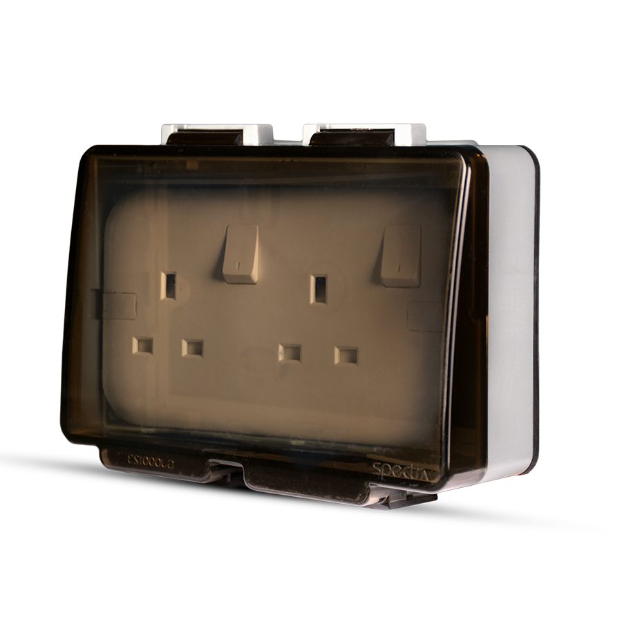 Weatherproof14-2-Gang-Socket-enclosure,-Flush-mounted